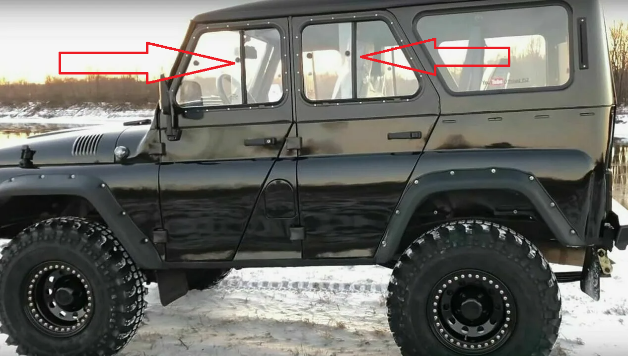 Sliding window rubber UAZ Hunter, kit 4 pcs (31519-6113040)