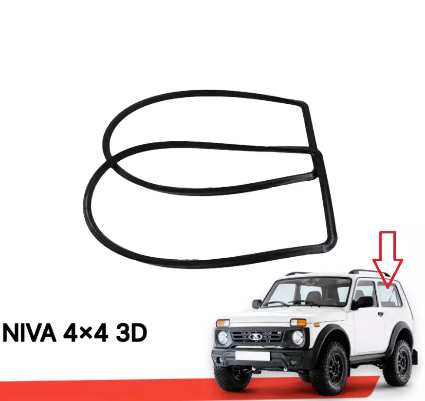 Rear side window seals Lada Niva 4x4 2121, 21213, 21214 (set L/R) - Miles Car parts & accessories